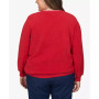 Plus Size Classics Spliced Quilted Pull On Crew Neck Top