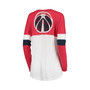 Women's White, Red Washington Wizards Baby Jersey Contrast Long Sleeve Crew Neck T-shirt