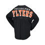 Women's Branded Black Philadelphia Flyers Spirit Lace-Up V-Neck Long Sleeve Jersey T-shirt