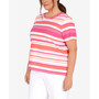 Plus Size Striped Ring Detail T-shirt