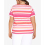 Plus Size Striped Ring Detail T-shirt