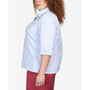 Plus Size Scenic Drive Embroidered Pinstripe Button Down Shirt