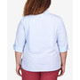 Plus Size Scenic Drive Embroidered Pinstripe Button Down Shirt