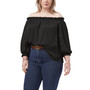 Plus Size Off Shoulder Embroidered Blouse