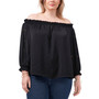 Plus Size Off Shoulder Embroidered Blouse