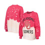 Women's Crimson Oklahoma Sooners Twice As Nice Faded Dip-Dye Pullover Sweatshirt