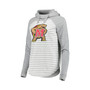 Women's Heathered Gray, White Maryland Terrapins Gloria Raglan Long Sleeve Hoodie T-shirt