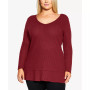 Plus Size Waffle Ruffle Tunic Top