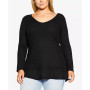 Plus Size Waffle Ruffle Tunic Top