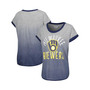 Women's Gray, Navy Milwaukee Brewers Home Run Tri-Blend Short Sleeve T-shirt
