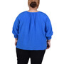 Plus Size 3/4 Sleeve Button Front Blouse
