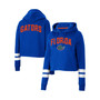 Women's Royal Florida Gators Throwback Stripe Cropped Pullover Hoodie