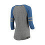 Women's Heathered Gray, Heathered Royal Oklahoma City Thunder Lace-up Tri-Blend Raglan 3/4-Sleeve T-shirt