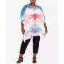 Plus Size Watercolor Poncho Top
