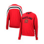 Women's Heathered Red Maryland Terrapins Team Oversized Pullover Sweatshirt
