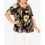 Plus Size Cara Cold Shoulder Print Top