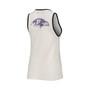 Women's White, Black Baltimore Ravens Throwback Pop Binding Scoop Neck Tank Top