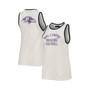 Women's White, Black Baltimore Ravens Throwback Pop Binding Scoop Neck Tank Top