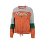 Women's Orange Miami Hurricanes Joanna Tie Front Long Sleeve T-shirt