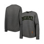 Women's Heather Charcoal Miami Hurricanes Moose Quilted Pullover Sweatshirt
