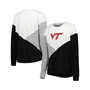Women's Cream, Black Virginia Tech Hokies Star Player Pieced Pullover Sweatshirt