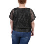 Plus Size Foil Lace Poncho with Smocked Waist