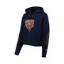 Women's Navy Chicago Bears Foil Sleeve Pullover Hoodie