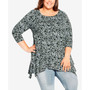 Plus Size Gia 3/4 Sleeve Scoop Neck Tunic Top