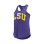 Women's Heather Purple Lsu Tigers Two-Hit Intramural Tri-Blend Scoop Neck Racerback Tank Top