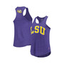 Women's Heather Purple Lsu Tigers Two-Hit Intramural Tri-Blend Scoop Neck Racerback Tank Top