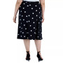 Plus Size Floral-Print Pull-On Flared Midi Skirt