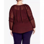 Plus Size Romantic V-neck Blouse Top