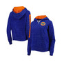 Women's Royal Florida Gators The Devil Speckle Lace-Placket Raglan Pullover Hoodie