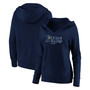 Plus Size Navy Tampa Bay Rays Core Team Crossover V-Neck Pullover Hoodie