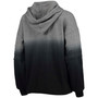Women's Heathered Gray and Black Las Vegas Raiders Superstar Dip-Dye Pullover Hoodie