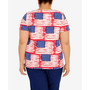 Plus Size Double Strap Flag Print Top
