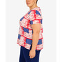 Plus Size Double Strap Flag Print Top