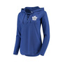 Women's Blue Toronto Maple Leafs Soaring Puck Pullover Lace-Up V-Neck Hoodie