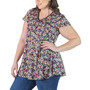 Plus Size Short Sleeve V-neck Tunic T-shirt
