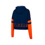 Women's Navy Auburn Tigers Throwback Stripe Arch Logo Cropped Pullover Hoodie