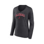 Women's Branded Heather Charcoal Alabama Crimson Tide Evergreen Campus Long Sleeve V-Neck T-shirt