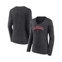 Women's Branded Heather Charcoal Alabama Crimson Tide Evergreen Campus Long Sleeve V-Neck T-shirt