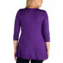 Women's Plus Size Three Quarter Sleeves V-Neck Tunic Top