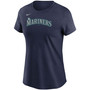 Women's Navy Seattle Mariners Wordmark T-shirt