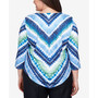 Plus Size Classics Textured Chevron Pleated Neck Top
