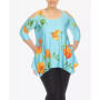 Plus Size Floral Printed Cold Shoulder Tunic Top