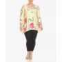 Plus Size Floral Printed Cold Shoulder Tunic Top