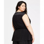 Plus Size Drawstring-Waist Contrast-Yoke Tunic
