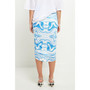 Women's Marble Print Slit Midi Skirt