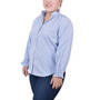 Plus Size Long Sleeve Button Front Blouse